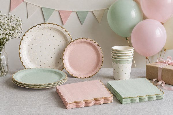 baby shower party supplies wholesale sample and quality review in a Shenzhen party supplies factory