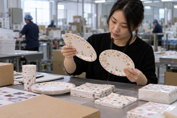 party supplies sample approval process sample and quality review in a Shenzhen party supplies factory